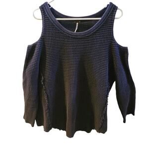 Free People Open Shoulder Knit Sweater  Womens Size L